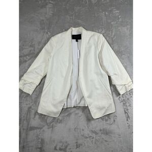Banana Republic White Linen-Cotton Blazer - Petite 0